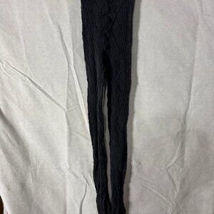 H&M Cable-Knit Tights – Gray Diamond Texture – Size Unknown